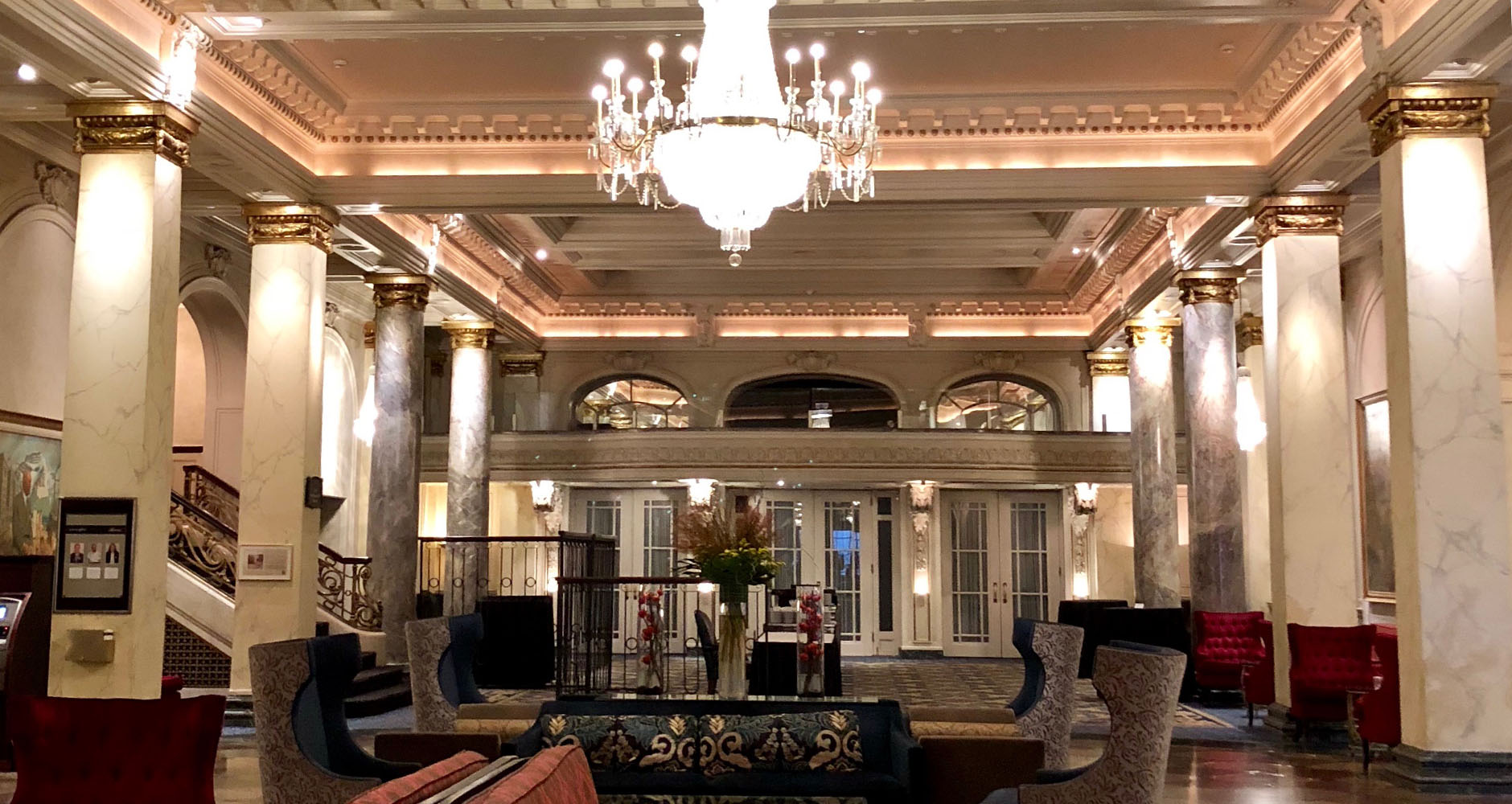 The lobby at the Fairmont Palliser in Downtown Calgary