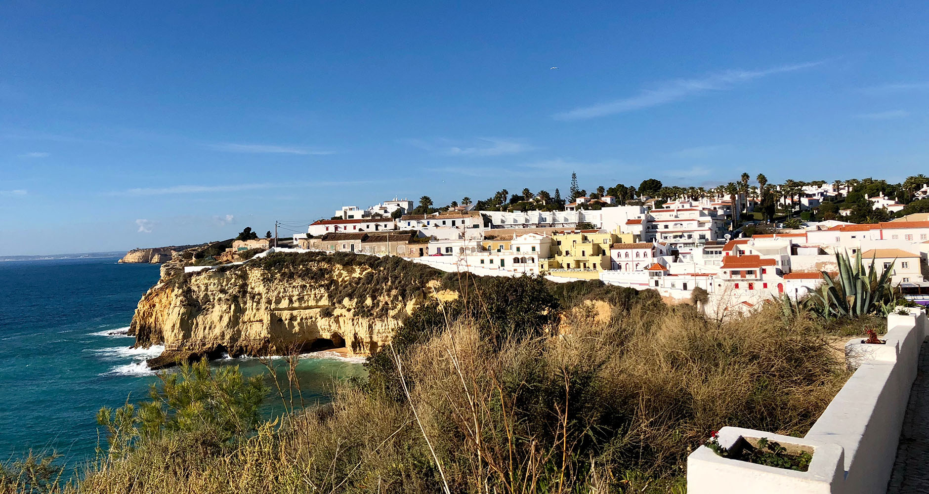 Carvoeiro beach and town