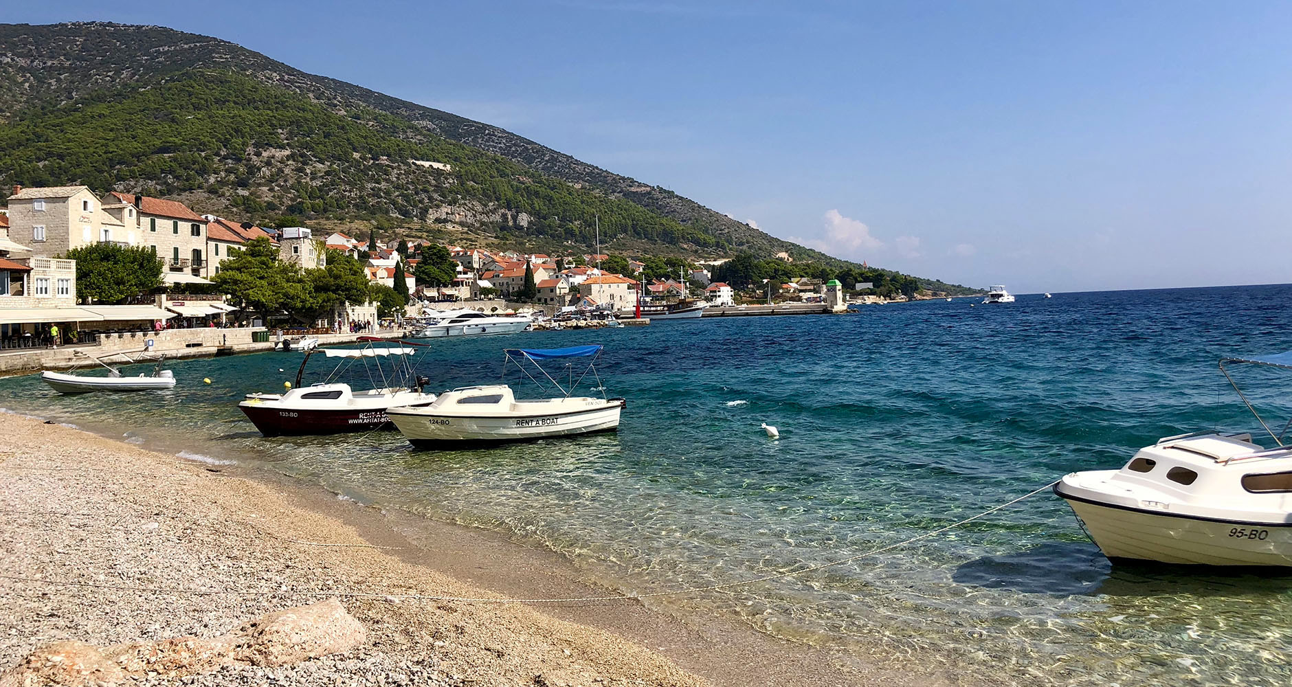 Arriving at the port in Bol, Brac