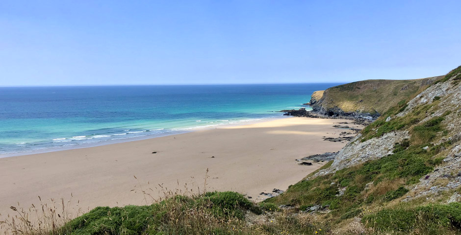 The magnificent beach at Watergate Bay